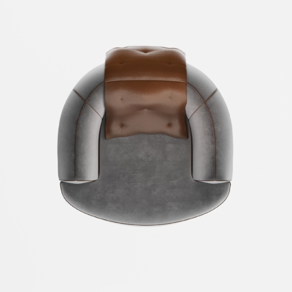 Fabric - Grey / Leather Accessory - Chestnut